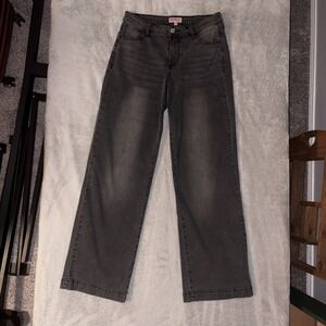 Juicy Couture Jeans Women's 9/29 Straight Leg Grey Pink Logo Pocket Casual Sexy